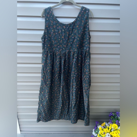 Vintage LL bean Floral Sleeveless jumper  - Green size 6P - Picture 8 of 12
